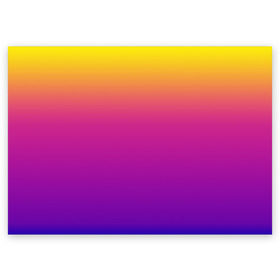 Поздравительная открытка с принтом Чёткий градиент в Тюмени, 100% бумага | плотность бумаги 280 г/м2, матовая, на обратной стороне линовка и место для марки
 | Тематика изображения на принте: cs:go | градиент | диджей | желтый | музыка | розовый | синий | фиолетовый | чёткий
