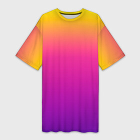 Платье-футболка 3D с принтом Чёткий градиент в Тюмени,  |  | cs:go | градиент | диджей | желтый | музыка | розовый | синий | фиолетовый | чёткий