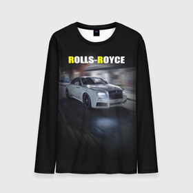Мужской лонгслив 3D с принтом Rolls-Royce в Тюмени, 100% полиэстер | длинные рукава, круглый вырез горловины, полуприлегающий силуэт | Тематика изображения на принте: rolls royce | авто | автомобиль | роллс ройс