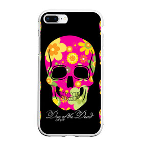 Чехол для iPhone 7Plus/8 Plus матовый с принтом Мексиканский череп в Тюмени, Силикон | Область печати: задняя сторона чехла, без боковых панелей | Тематика изображения на принте: день мертвыхэ | мексика | разноцветный | традция | узоры | цветы | яркий