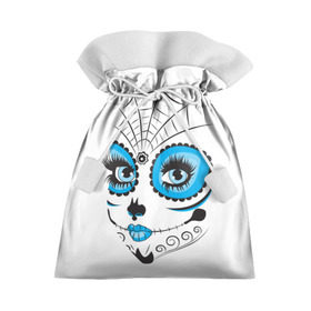 Подарочный 3D мешок с принтом Мексиканский череп в Тюмени, 100% полиэстер | Размер: 29*39 см | белый | девушка | день мертвых | мексика | традция | узоры | цветы