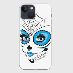 Чехол для iPhone 13 mini с принтом Мексиканский череп в Тюмени,  |  | белый | девушка | день мертвых | мексика | традция | узоры | цветы