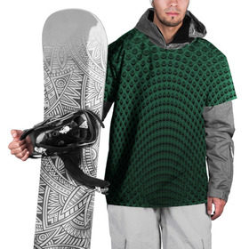 Накидка на куртку 3D с принтом Парящие кружки в Тюмени, 100% полиэстер |  | абстракция | зеленый | круги | объем | стиль | тень