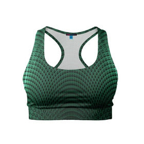 Женский спортивный топ 3D с принтом Парящие кружки в Тюмени, 82% полиэстер, 18% спандекс Ткань безопасна для здоровья, позволяет коже дышать, не мнется и не растягивается |  | абстракция | зеленый | круги | объем | стиль | тень