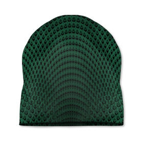 Шапка 3D с принтом Парящие кружки в Тюмени, 100% полиэстер | универсальный размер, печать по всей поверхности изделия | абстракция | зеленый | круги | объем | стиль | тень