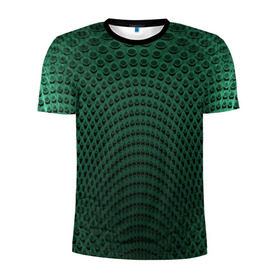 Мужская футболка 3D спортивная с принтом Парящие кружки в Тюмени, 100% полиэстер с улучшенными характеристиками | приталенный силуэт, круглая горловина, широкие плечи, сужается к линии бедра | абстракция | зеленый | круги | объем | стиль | тень
