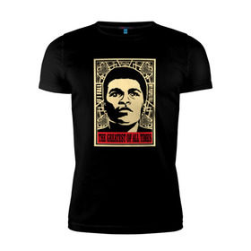 Мужская футболка премиум с принтом Muhammad Ali в Тюмени, 92% хлопок, 8% лайкра | приталенный силуэт, круглый вырез ворота, длина до линии бедра, короткий рукав | 