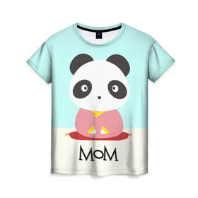 Женская футболка 3D с принтом Family Look в Тюмени, 100% полиэфир ( синтетическое хлопкоподобное полотно) | прямой крой, круглый вырез горловины, длина до линии бедер | family look | для семьи | панда | семейные
