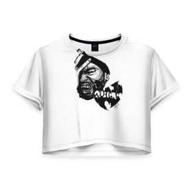 Женская футболка 3D укороченная с принтом Methodman в Тюмени, 100% полиэстер | круглая горловина, длина футболки до линии талии, рукава с отворотами | gza | hip hop | rza | wu fam | ву танг клан | хип хоп