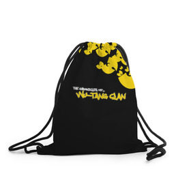 Рюкзак-мешок 3D с принтом Wu-Tang clan в Тюмени, 100% полиэстер | плотность ткани — 200 г/м2, размер — 35 х 45 см; лямки — толстые шнурки, застежка на шнуровке, без карманов и подкладки | Тематика изображения на принте: wu tang