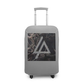 Чехол для чемодана 3D с принтом Linkin Park в Тюмени, 86% полиэфир, 14% спандекс | двустороннее нанесение принта, прорези для ручек и колес | linkin park