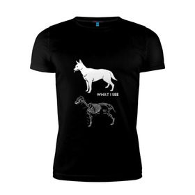 Мужская футболка премиум с принтом I Am Vet в Тюмени, 92% хлопок, 8% лайкра | приталенный силуэт, круглый вырез ворота, длина до линии бедра, короткий рукав | Тематика изображения на принте: ветеринар | ветеринарный врач | кошки | скелет | собаки