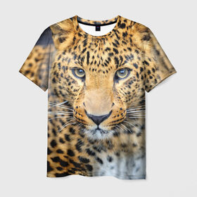 Мужская футболка 3D с принтом Хищные животные в Тюмени, 100% полиэфир | прямой крой, круглый вырез горловины, длина до линии бедер | леопард | пятнистый | хищник