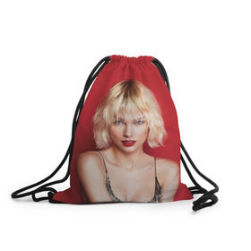 Рюкзак-мешок 3D с принтом Taylor Swift в Тюмени, 100% полиэстер | плотность ткани — 200 г/м2, размер — 35 х 45 см; лямки — толстые шнурки, застежка на шнуровке, без карманов и подкладки | звезда | знаменитость | музыка | певица