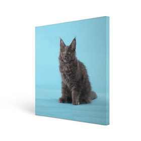 Холст квадратный с принтом Кот мейн кун в Тюмени, 100% ПВХ |  | котенок | мейнкун