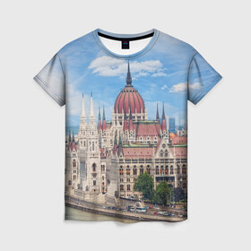 Женская футболка 3D с принтом Будапешт в Тюмени, 100% полиэфир ( синтетическое хлопкоподобное полотно) | прямой крой, круглый вырез горловины, длина до линии бедер | 