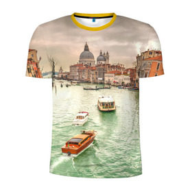 Мужская футболка 3D спортивная с принтом Венеция в Тюмени, 100% полиэстер с улучшенными характеристиками | приталенный силуэт, круглая горловина, широкие плечи, сужается к линии бедра | 