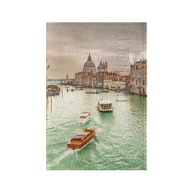 Обложка для паспорта матовая кожа с принтом Венеция в Тюмени, натуральная матовая кожа | размер 19,3 х 13,7 см; прозрачные пластиковые крепления | Тематика изображения на принте: 