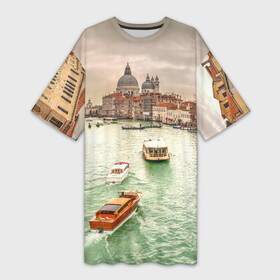 Платье-футболка 3D с принтом Венеция в Тюмени,  |  | 