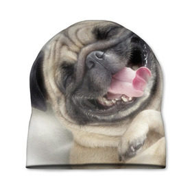 Шапка 3D с принтом Смешная собачка в Тюмени, 100% полиэстер | универсальный размер, печать по всей поверхности изделия | прикол | смешная | смешно | собака | язык