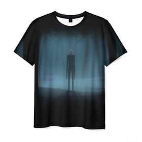 Мужская футболка 3D с принтом Слендермен Slender man в Тюмени, 100% полиэфир | прямой крой, круглый вырез горловины, длина до линии бедер | man | slender | slender man | крипота | слендер | тонкий | тонкий человек | человек