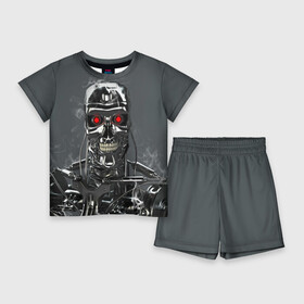 Детский костюм с шортами 3D с принтом Терминатор 2 в Тюмени,  |  | Тематика изображения на принте: terminator | арнольд шварценнегер | боевик | робот