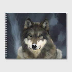 Альбом для рисования с принтом Картина волк в Тюмени, 100% бумага
 | матовая бумага, плотность 200 мг. | волк | животные | собака
