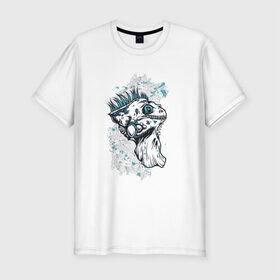 Мужская футболка премиум с принтом Игуана в Тюмени, 92% хлопок, 8% лайкра | приталенный силуэт, круглый вырез ворота, длина до линии бедра, короткий рукав | хищник | ящерица