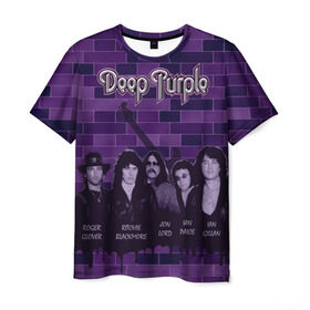 Мужская футболка 3D с принтом Deep Purple в Тюмени, 100% полиэфир | прямой крой, круглый вырез горловины, длина до линии бедер | deep purple | music | rock | музыка | рок