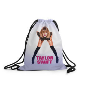 Рюкзак-мешок 3D с принтом Taylor Swift в Тюмени, 100% полиэстер | плотность ткани — 200 г/м2, размер — 35 х 45 см; лямки — толстые шнурки, застежка на шнуровке, без карманов и подкладки | Тематика изображения на принте: звезда | знаменитость | музыка | певица | тейлор свифт