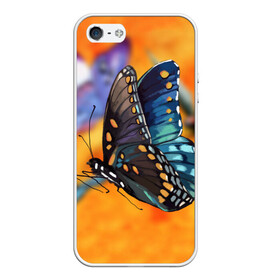 Чехол для iPhone 5/5S матовый с принтом Рисунок бабочка в Тюмени, Силикон | Область печати: задняя сторона чехла, без боковых панелей | бабочка