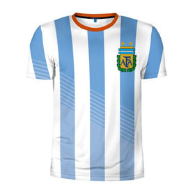 Мужская футболка 3D спортивная с принтом Сборная Аргентины по футболу в Тюмени, 100% полиэстер с улучшенными характеристиками | приталенный силуэт, круглая горловина, широкие плечи, сужается к линии бедра | argentina | аргентина