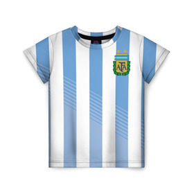 Детская футболка 3D с принтом Сборная Аргентины по футболу в Тюмени, 100% гипоаллергенный полиэфир | прямой крой, круглый вырез горловины, длина до линии бедер, чуть спущенное плечо, ткань немного тянется | argentina | аргентина