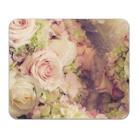 Коврик прямоугольный с принтом Винтажные розы в Тюмени, натуральный каучук | размер 230 х 185 мм; запечатка лицевой стороны | vintage | винтаж | зелень | лето | пионы | розы | узоры | цветы