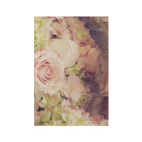 Обложка для паспорта матовая кожа с принтом Винтажные розы в Тюмени, натуральная матовая кожа | размер 19,3 х 13,7 см; прозрачные пластиковые крепления | Тематика изображения на принте: vintage | винтаж | зелень | лето | пионы | розы | узоры | цветы