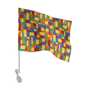 Флаг для автомобиля с принтом Конструктор лего в Тюмени, 100% полиэстер | Размер: 30*21 см | lego | кирпичи | конструктор