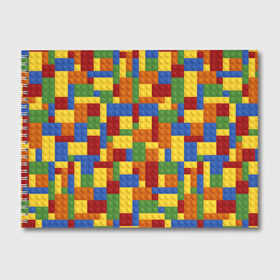 Альбом для рисования с принтом Конструктор лего в Тюмени, 100% бумага
 | матовая бумага, плотность 200 мг. | Тематика изображения на принте: lego | кирпичи | конструктор