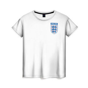Женская футболка 3D с принтом Сборная Англия в Тюмени, 100% полиэфир ( синтетическое хлопкоподобное полотно) | прямой крой, круглый вырез горловины, длина до линии бедер | england | варди | футбол