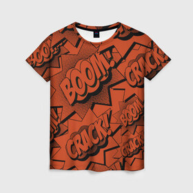 Женская футболка 3D с принтом cs:go - Boom в Тюмени, 100% полиэфир ( синтетическое хлопкоподобное полотно) | прямой крой, круглый вырез горловины, длина до линии бедер | разовый заказ (после заказа макет удалю)