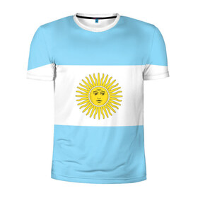 Мужская футболка 3D спортивная с принтом Аргентина в Тюмени, 100% полиэстер с улучшенными характеристиками | приталенный силуэт, круглая горловина, широкие плечи, сужается к линии бедра | 