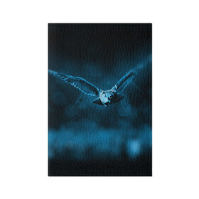 Обложка для паспорта матовая кожа с принтом сова в Тюмени, натуральная матовая кожа | размер 19,3 х 13,7 см; прозрачные пластиковые крепления | dark | клюв | лес | ночь | перья | птица | сова | темнота | филин