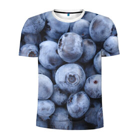 Мужская футболка 3D спортивная с принтом ягода в Тюмени, 100% полиэстер с улучшенными характеристиками | приталенный силуэт, круглая горловина, широкие плечи, сужается к линии бедра | голубика | лето | сладости | текстура | черника | ягода