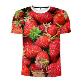 Мужская футболка 3D спортивная с принтом клубника в Тюмени, 100% полиэстер с улучшенными характеристиками | приталенный силуэт, круглая горловина, широкие плечи, сужается к линии бедра | земляника | клубника | лето | ягода