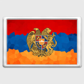 Магнит 45*70 с принтом Армения в Тюмени, Пластик | Размер: 78*52 мм; Размер печати: 70*45 | Тематика изображения на принте: герб | флаг