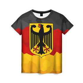 Женская футболка 3D с принтом Германия в Тюмени, 100% полиэфир ( синтетическое хлопкоподобное полотно) | прямой крой, круглый вырез горловины, длина до линии бедер | 