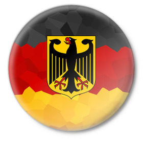 Значок с принтом Германия в Тюмени,  металл | круглая форма, металлическая застежка в виде булавки | Тематика изображения на принте: 