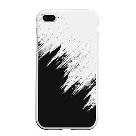 Чехол для iPhone 7Plus/8 Plus матовый с принтом Краска и ничего лишнего! в Тюмени, Силикон | Область печати: задняя сторона чехла, без боковых панелей | Тематика изображения на принте: белый | дизайн | капли | краска | монохромный | разводы | черный