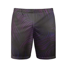Мужские шорты 3D спортивные с принтом Пурпурные волны в Тюмени,  |  | Тематика изображения на принте: абстракция | арт | волны | пурпурный