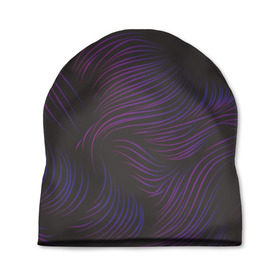Шапка 3D с принтом Пурпурные волны в Тюмени, 100% полиэстер | универсальный размер, печать по всей поверхности изделия | Тематика изображения на принте: абстракция | арт | волны | пурпурный