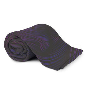 Плед 3D с принтом Пурпурные волны в Тюмени, 100% полиэстер | закругленные углы, все края обработаны. Ткань не мнется и не растягивается | Тематика изображения на принте: абстракция | арт | волны | пурпурный